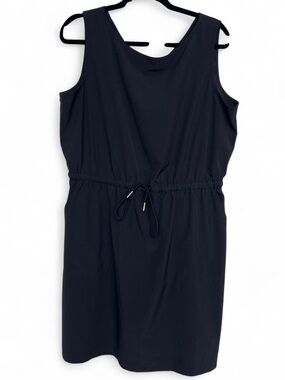 Calvin Klein Black Sleeveless Drawcord Mini Dress